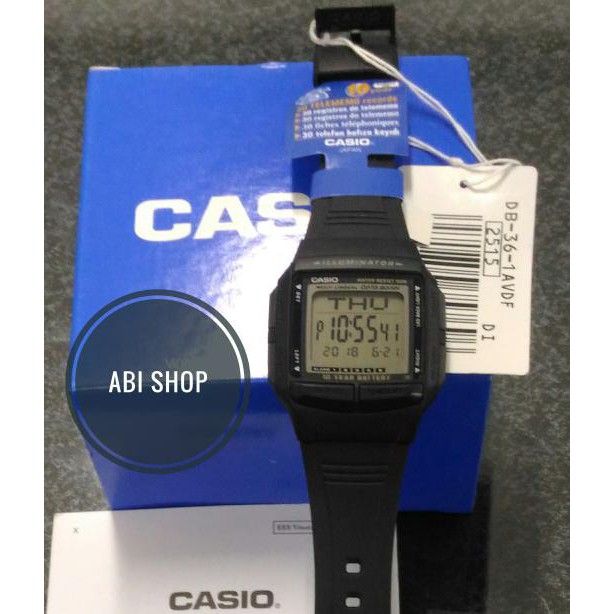 Jam Tangan Wanita & Pria - Casio Databank DB-36-1AV - Original
