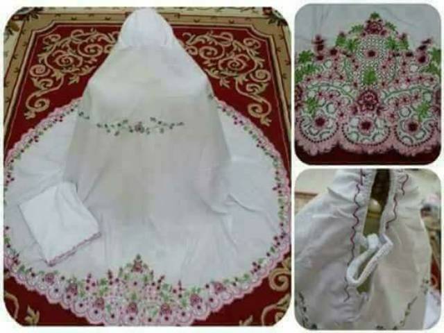 Mukena Bordir Nuraini/Mukenah Bordir Simple/Mukena Zakat/Mukena Standar