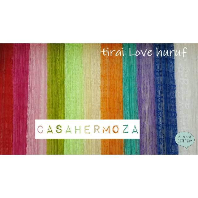 Tirai Benang Motif Love Huruf ( Benang Lebih Tebal)