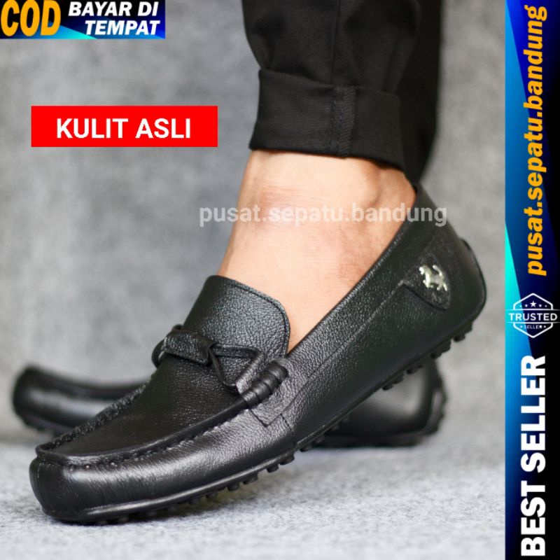 Sepatu Pria Ferrari Keren Terlaris Kulit Asli Untuk Kerja Kantor Formal dan Casual Santai