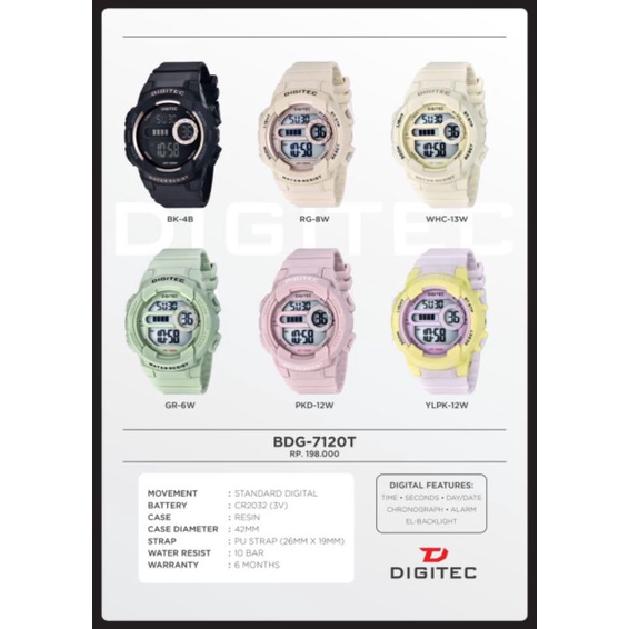 JAM TANGAN WANITA DIGITEC DG 7120 ORIGINAL TAHAN AIR 10 BAR