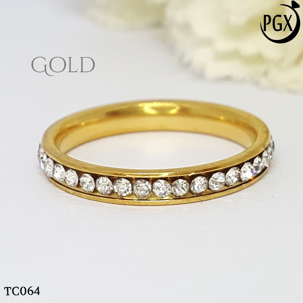 PGX Cincin Titanium Couple Tunangan Aksesoris Fashion Perhiasan Anti Karat - TC064