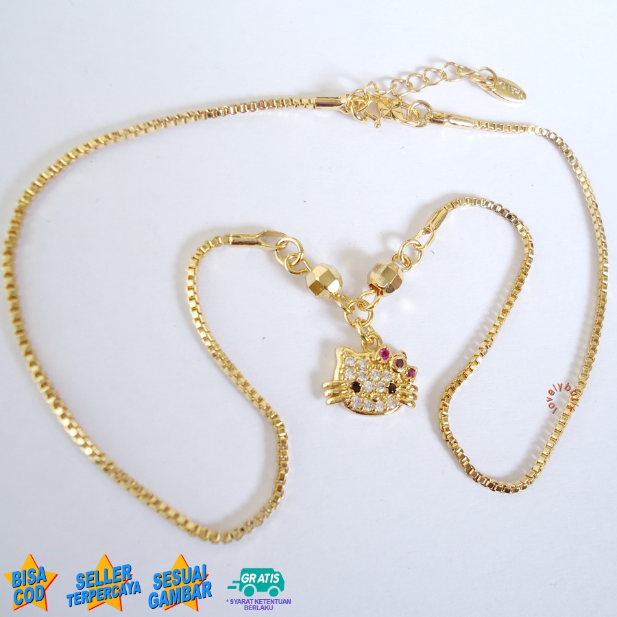 Lovelybutik Xuping Kalung Cantik Anak Perempuan Kalung Anak Xuping Lapis Emas Model Koye Cutie Ukuran 35 Cm