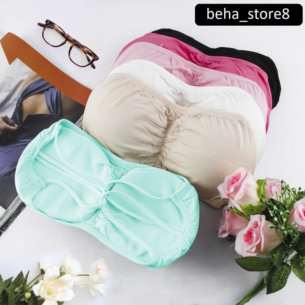 Bh Bra Kemben Import Sexy Bahan Katun Tanpa Kawat Busa Tipis Tanpa Tali