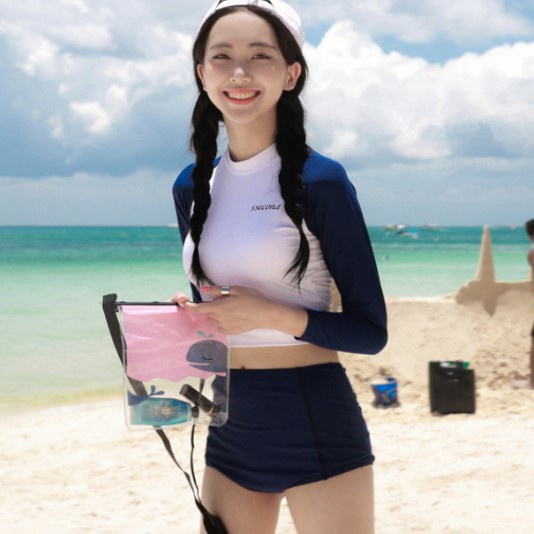 Baju Renang Wanita 1 Set Baju Renang Wanita Surving Pantai Guard Swimsuit - M(B6Q1) Baju Renang Wani