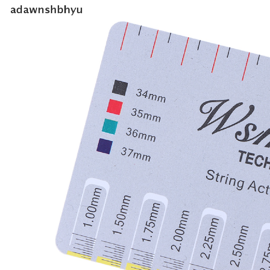 Adawnshbhyu 2pcs Gitar String Action Gauge String Pitch Ruler Alat Ukur Penggaris Gitar