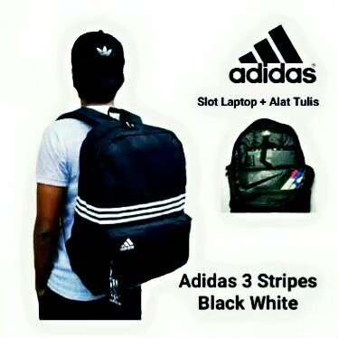 NIQABIS TAS PUNGGUNG PRIA ADIDIS 3STRIPES BACKPACK KERJA TAS RANSEL COWOK MURAH TAS SEKOLAH