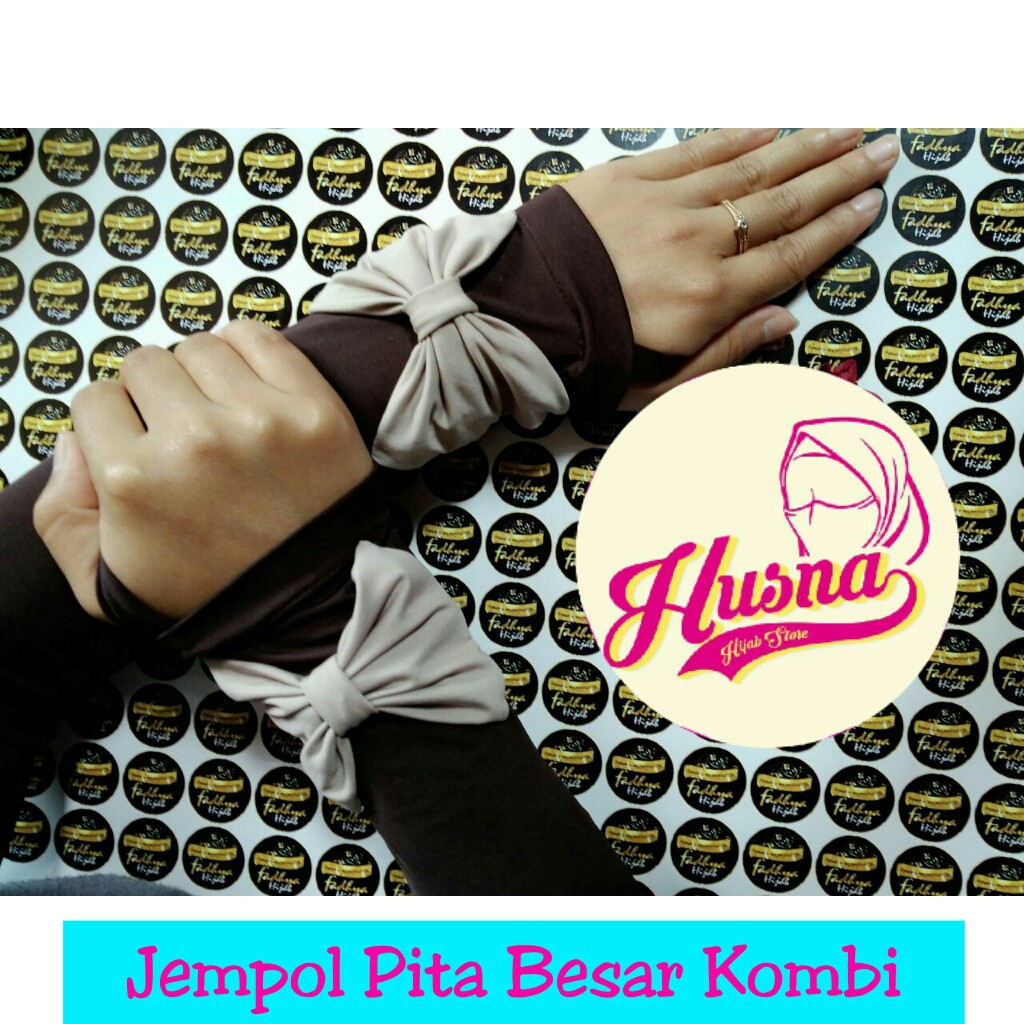 [HUSNA HIJAB] Handsock Jempol Tali Pita Besar / Handsock Pita