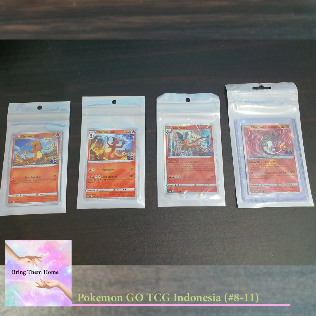 Pokemon GO TCG Indonesia Charmander, Charmeleon, Charizard, dan Charizard Bercahaya no#8-11