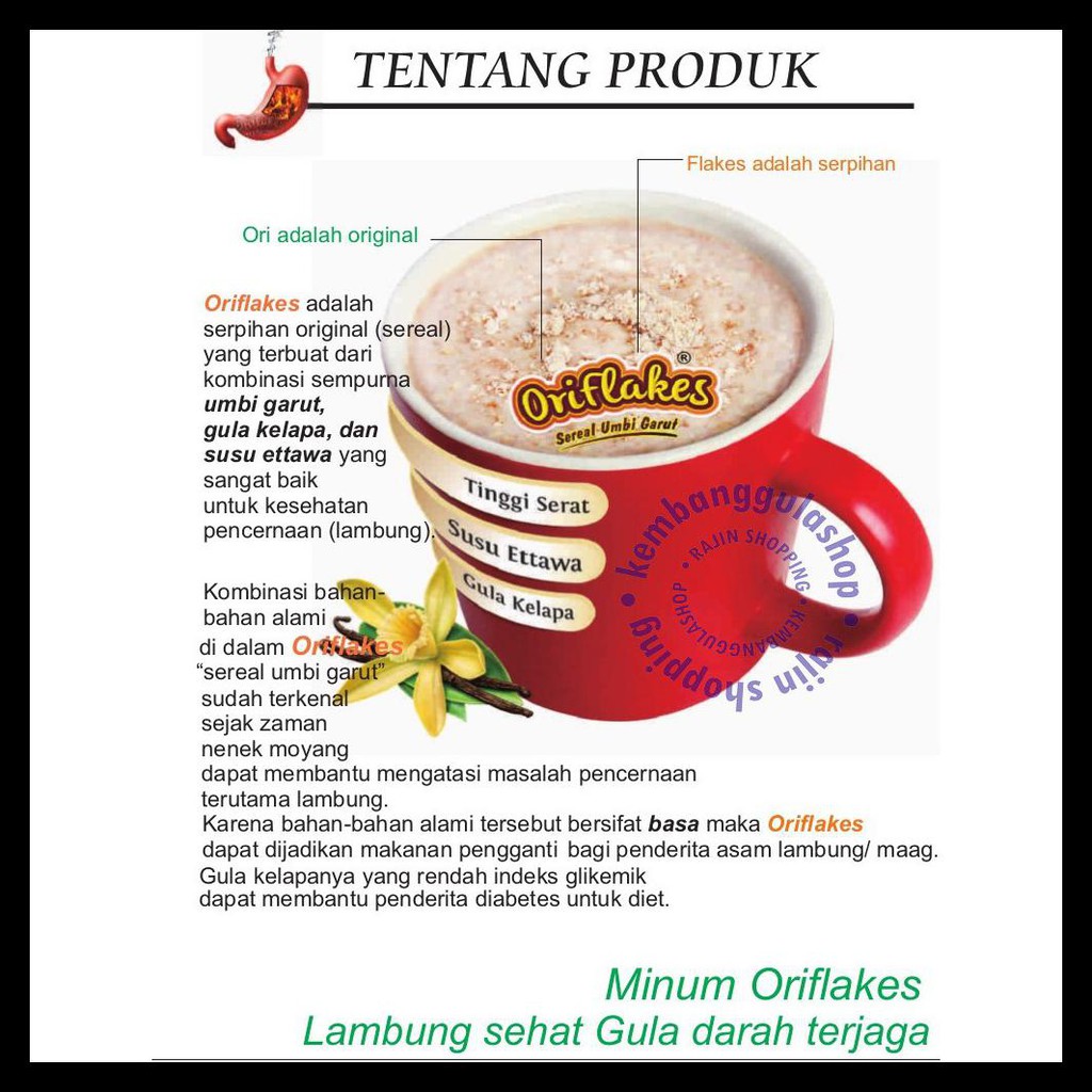

Terlaris Oriflakes Gastro Sereal Umbi Garut Maag Asam Lambung Gerd 350 Gram