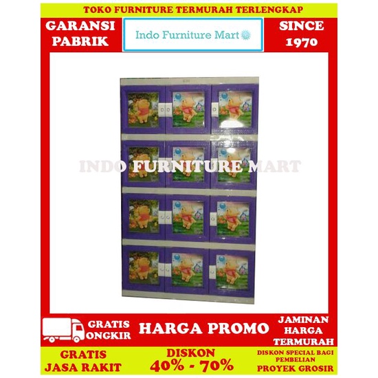 Lemari Pakaian Anak Plastik Akako 4 Susun Akako Winnie The Pooh