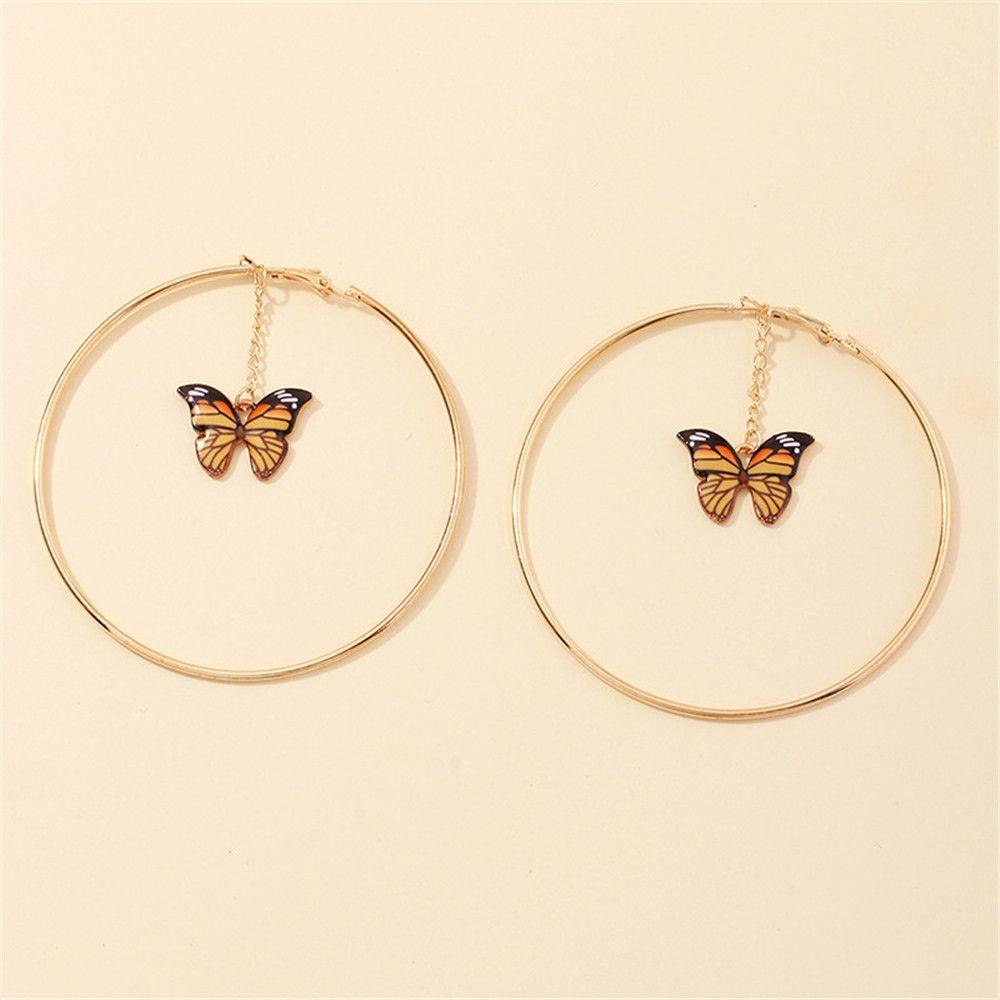 Lily Hoop Earrings Hadiah Perhiasan Fashion Anting Kupu-Kupu