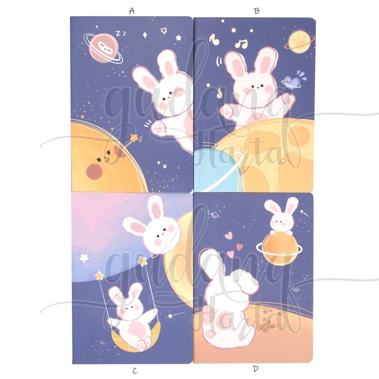 Notebook A5 Moon Rabbit Buku Tulis Motif Kelinci Bulan GH 308658