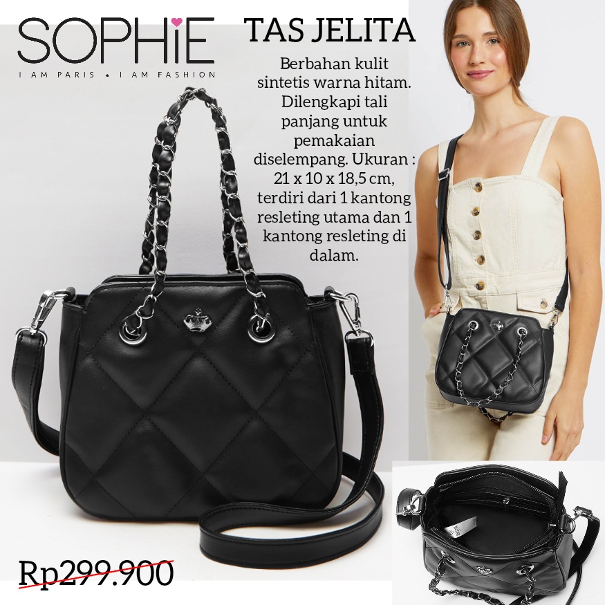 TAS JELITA SOPHIE MARTIN PARIS PROMO TAS SOPHIE WANITA HITAM
