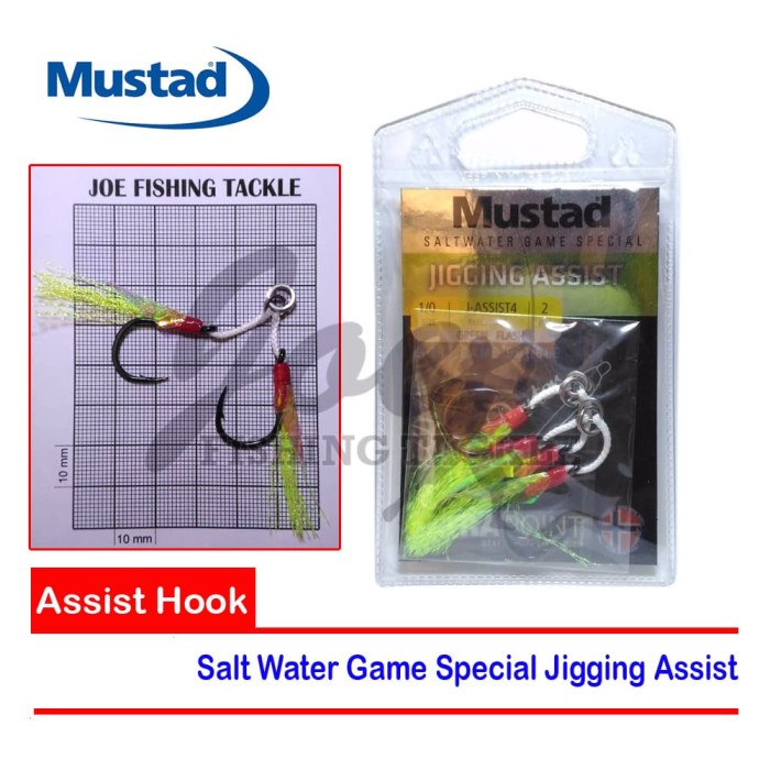 Mustad Size 1 per 0 - Jigging Assist Rig LJA10820NP-BN Mata Kail Hook