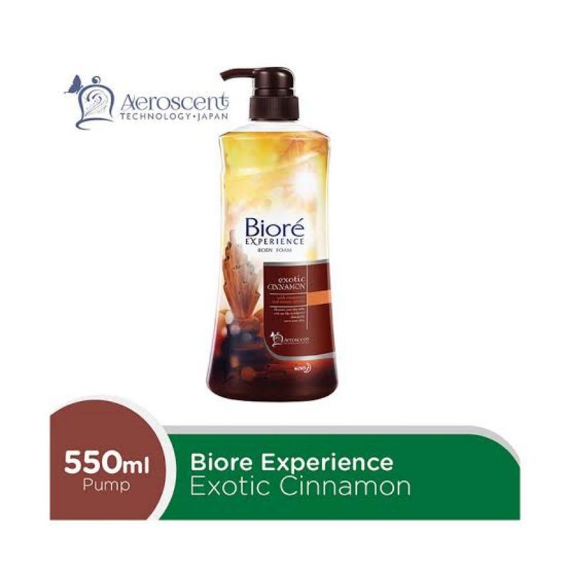 biore Experience Exotic Cinnamon Body Foam botol pump 550ml - bloramart