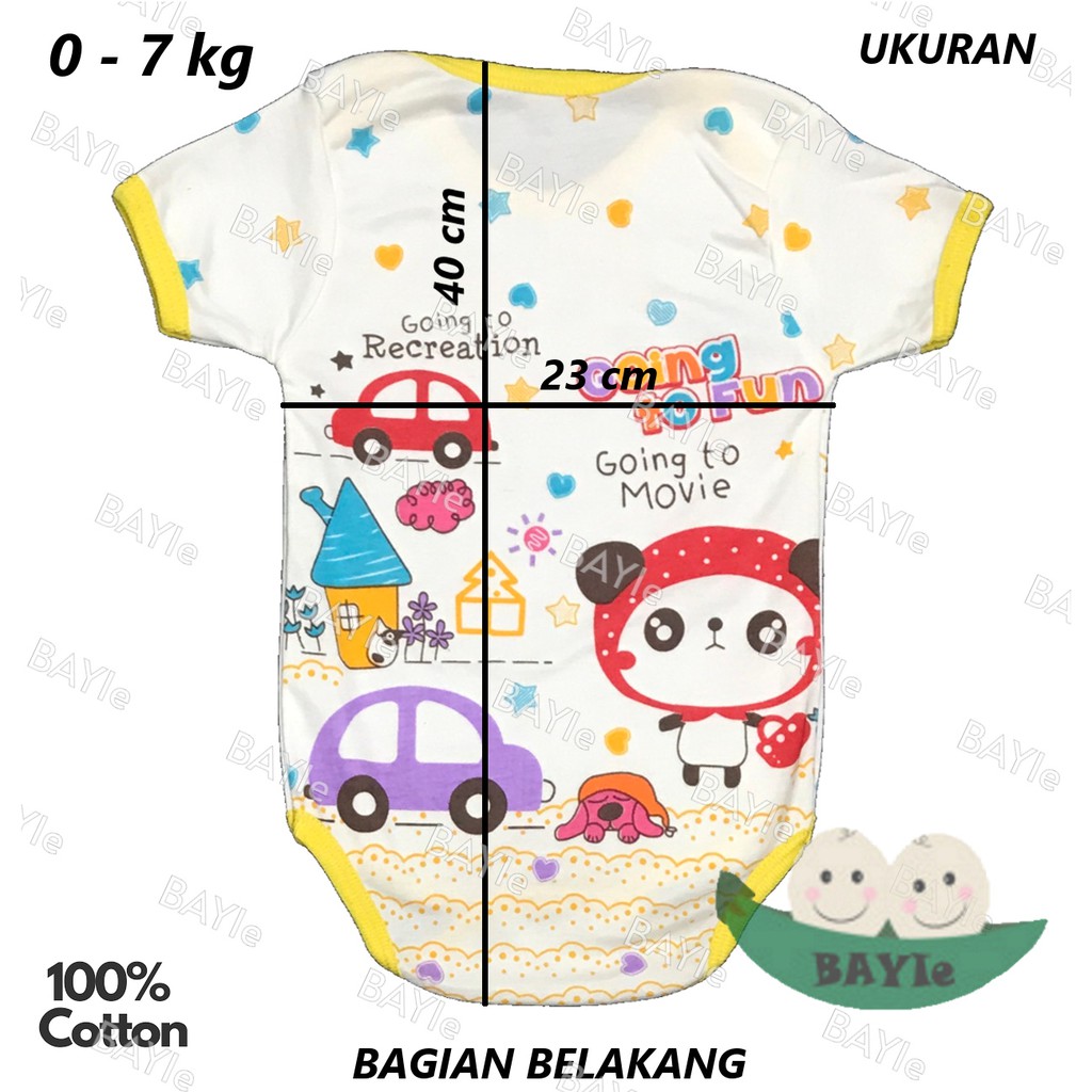 BAYIe -  3 PCS Baju Bayi Romper/Jumper/Jumpsuit Segitiga PUTIH RYN usia 0 - 6 bulan 100% katun DK