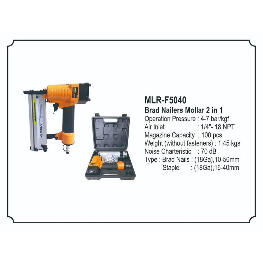 Mollar F5040 Staples gun - Paku tembak - Air Nailer 2 in 1 - F50 dan 40