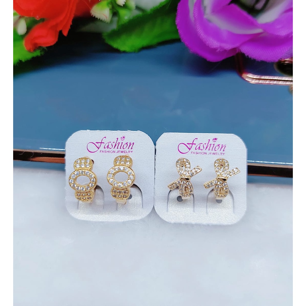 Anting xuping permata lapis emas perhiasan fashion 0464-0471