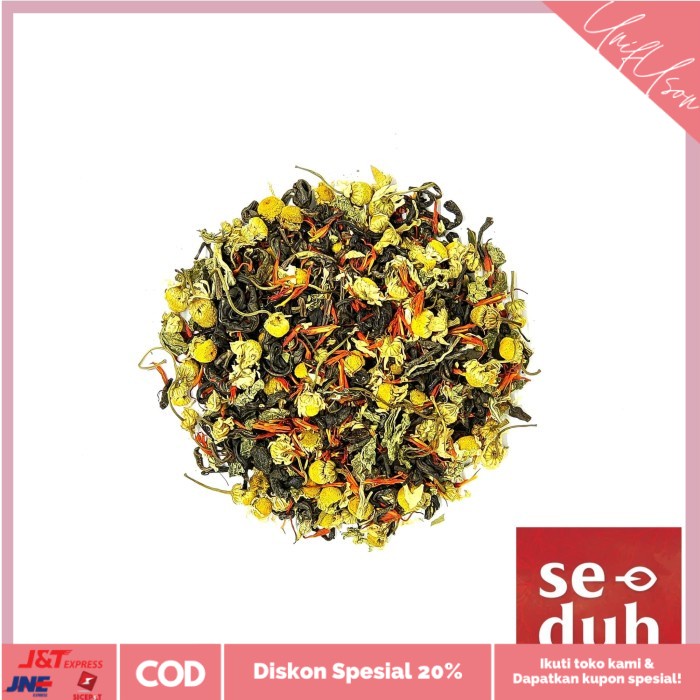 

⭐COD⭐ SUNSET BREEZE Tea Blend - Chamomile Mint Safflower Green Tea 250 gram