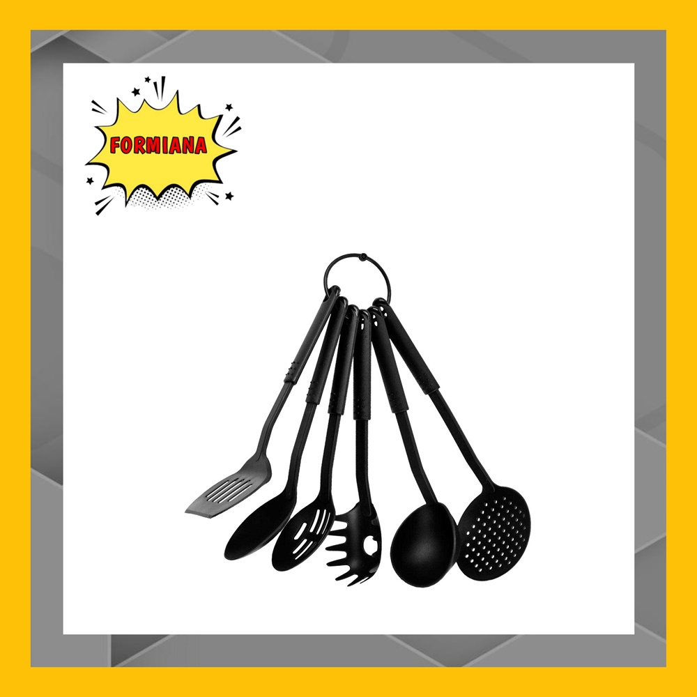 FM - Kitchen Set Tools | Spatula Set Isi 6 PCS  Warna Hitam | Utensil Spatula Set