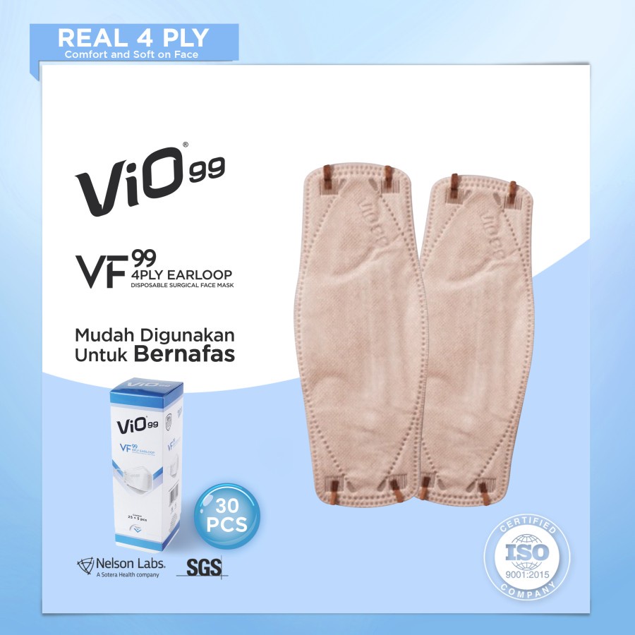 MASKER KF94 / VIO MASKER VF99 4PLY EARLOOP CARAMEL 25+5S