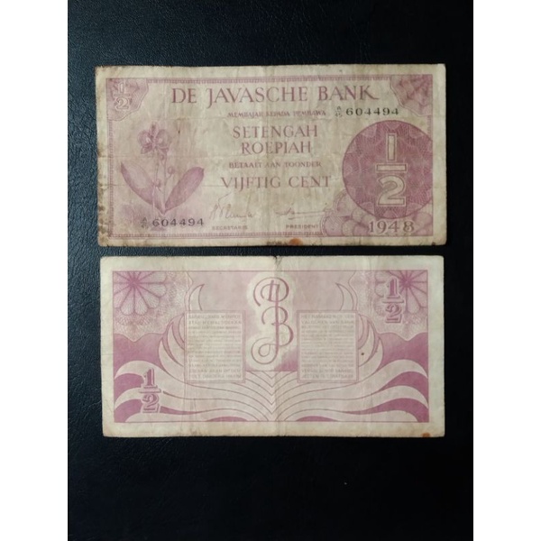 Uang Kuno 1/2 Rupiah Federal tahun 1948
