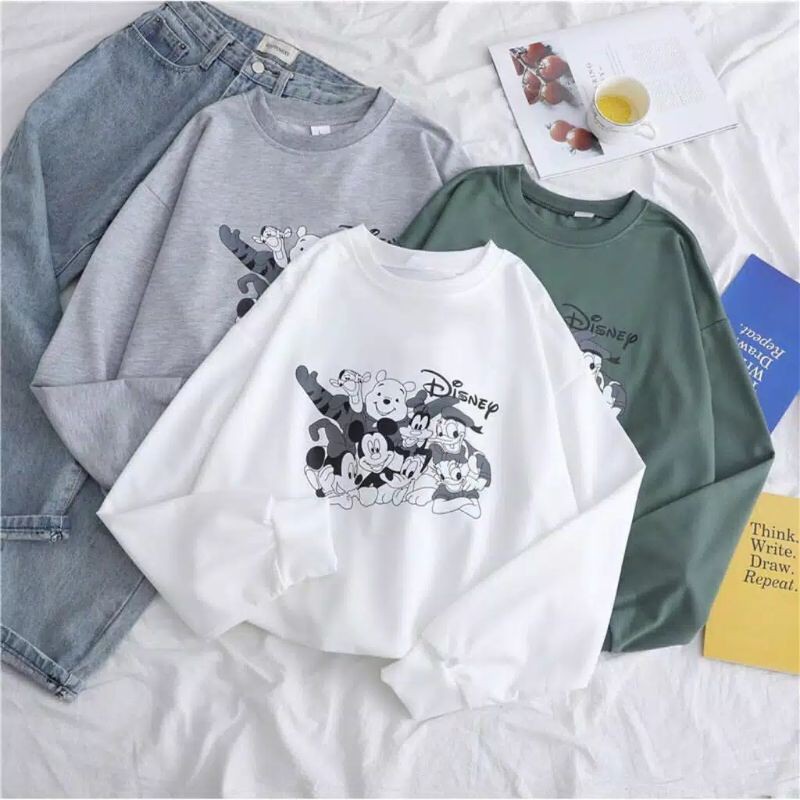 DISNEY SWEATER '/ATASAN WANITA/SWEATER KEKINIAN/SWEATER TERBARU