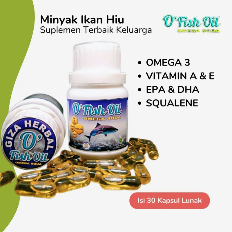 O Fish Oil OMEGA SQUA (10 Botol) Minyak Ikan Hiu Squalene Omega 3