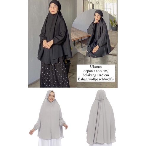 Khimar Lengan Syari Hijab Tangan Tali Pakaian Muslim Wanita Jumbo