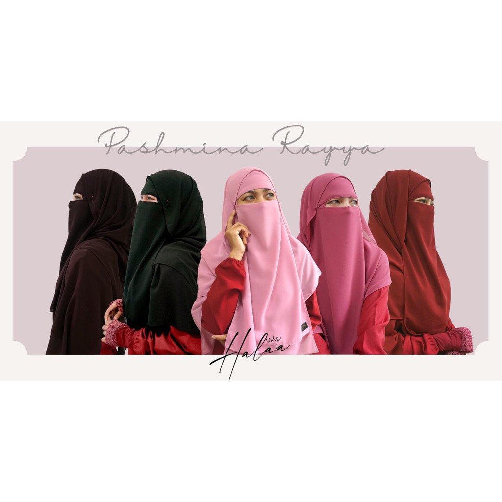 [185 x 75 cm] PASHMINA RAYYA SET DENGAN CADAR By Halaa Exclusive