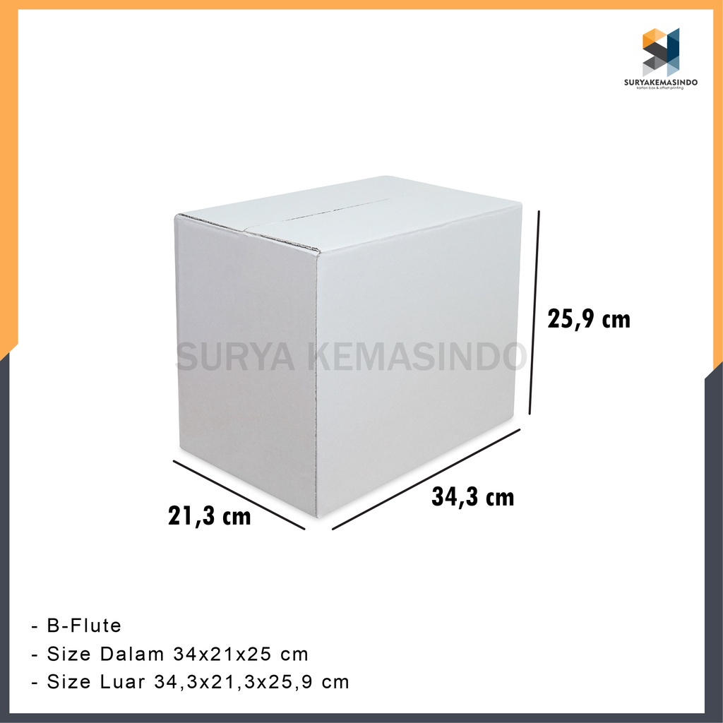 

Box 34x21x25 cm (KARIMA 2) Karton/kardus/paking/Kemasan/BoxNormal/normal/amdk/oleh-oleh/hampers/tinggi25