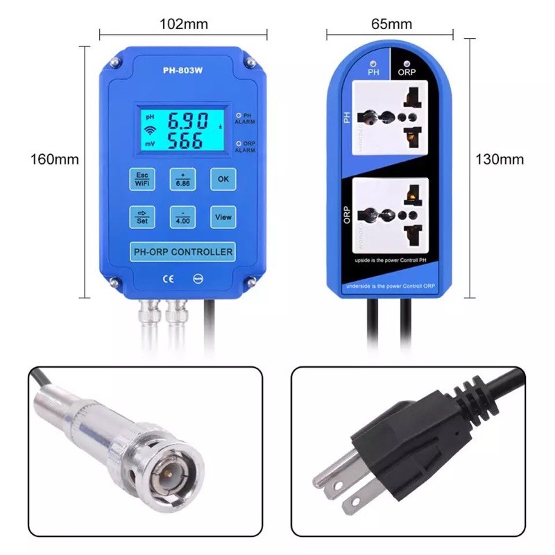 PH-803W Wifi Connection pH/ORP Redox Meter 2in1 Controller Monitor