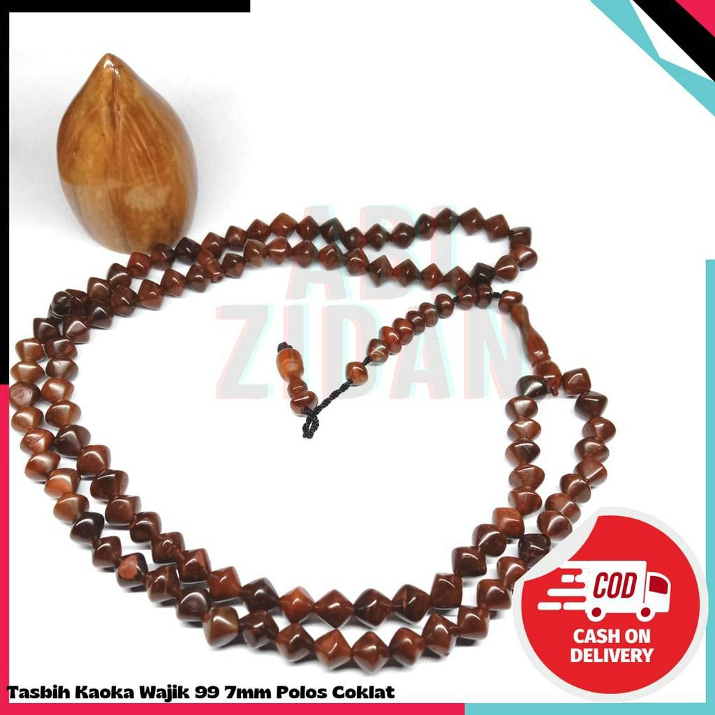 tasbih kaukah kaokah kokkah wajik coklat 7mm 99 butir polos