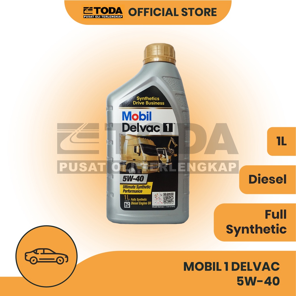 OLI MOBIL DELVAC 1 DIESEL 5W40 1L - OLI MESIN DIESEL - OLI MOBIL ORIGINAL