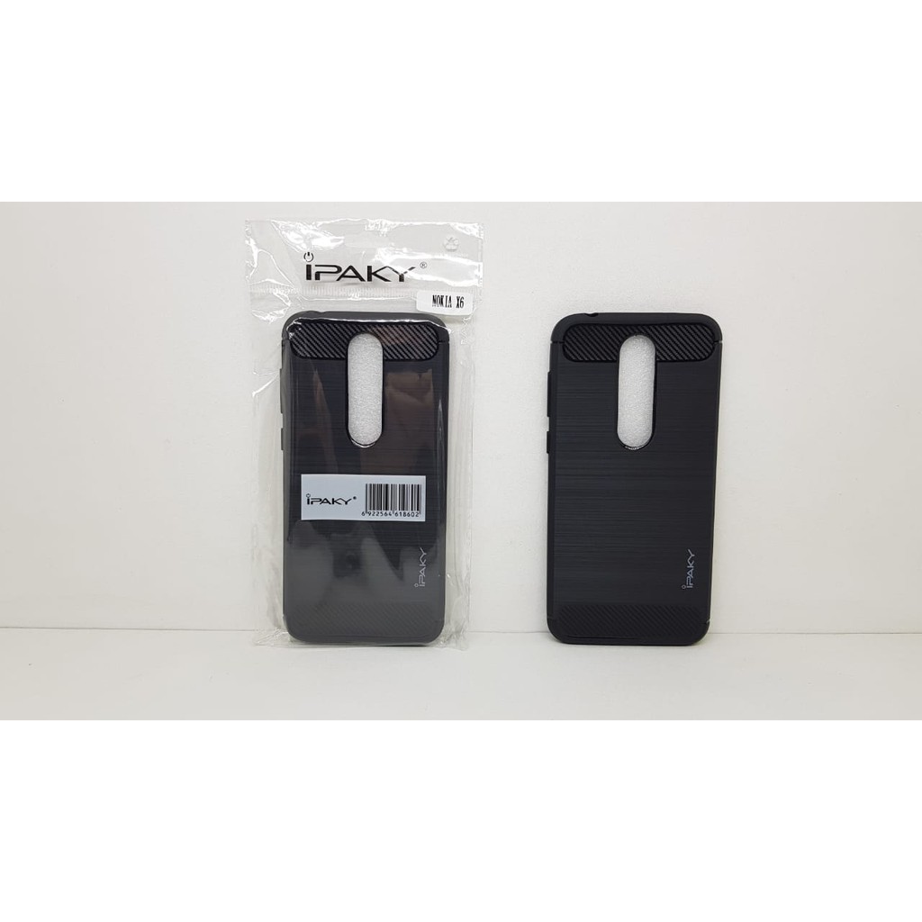 iPaky Carbon Nokia 6.1 Plus 5.8&quot; Slim Fit Carbon Soft Case NOKIA X6 Fiber Multi Carbon ANTI MELAR