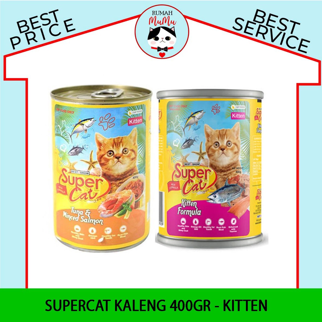 MAKANAN BASAH KALENG ANAK KUCING PREMIUM SUPERCAT 400gr