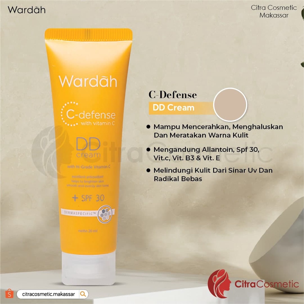 Wardah C-Defense Series DD- Cream Natural | DD-Cream Light | Creamy Wash | Whip Foam | C-Defense Face Mist | Mousse Moisturizer | Sleeping Mask | Creamy Wash |  Serum | Waterclay Mask