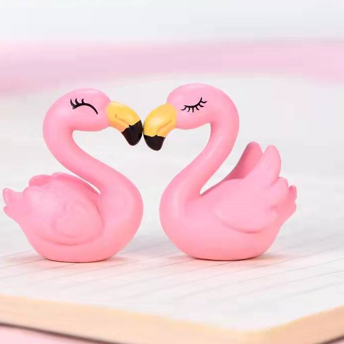 Cake Topper Miniatur Toper Hiasan Kue Ultah Mini Bangau Flamingo /Pcs