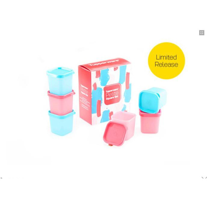 BANTING HARGA Petite Square Set (6) with Box Toples Mini Tupperware