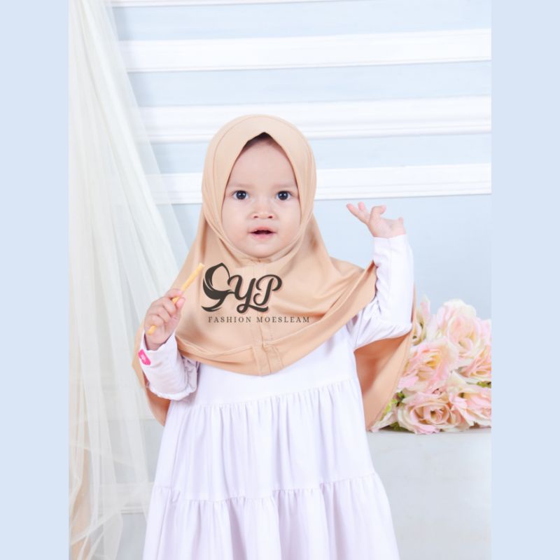 (CLARISA)JILBAB ANAK BAYI POLOS SIMPEL USIA 0-3 th / HIJAB BABY