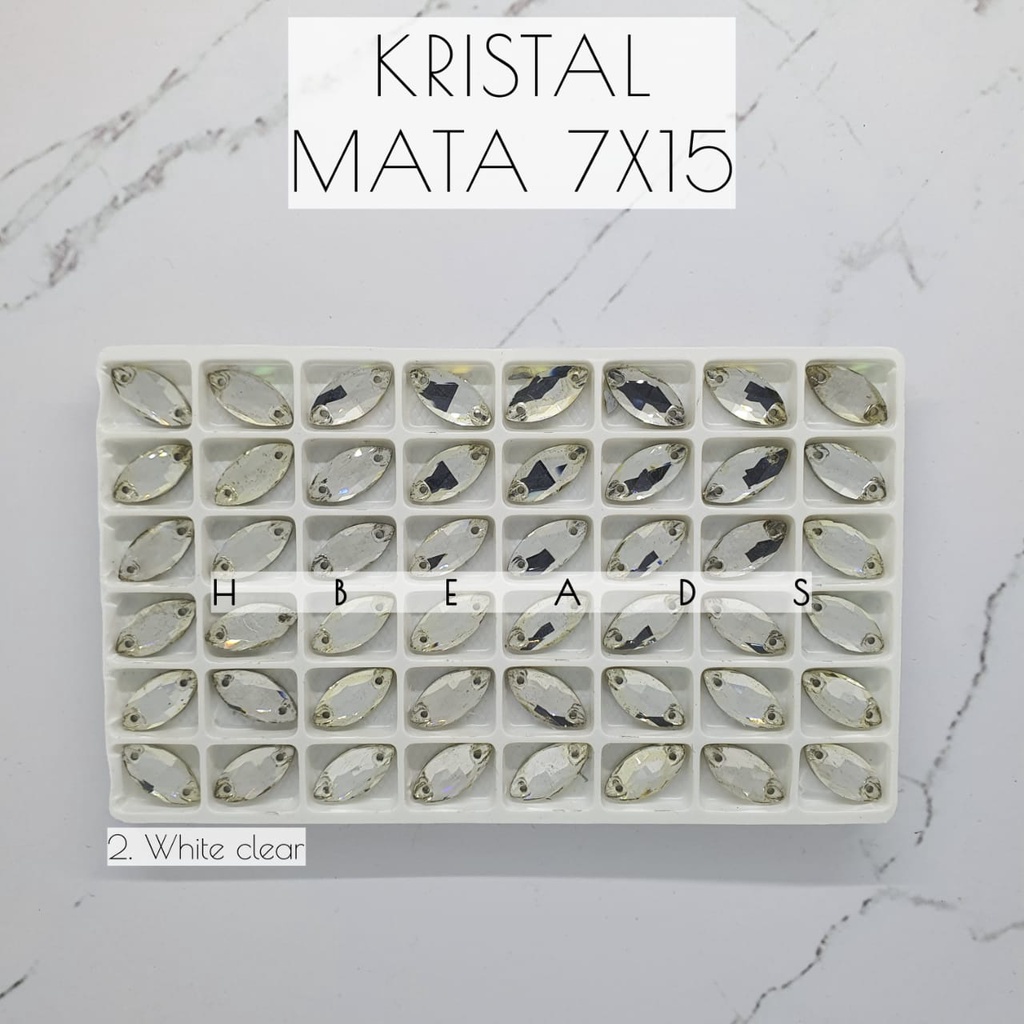 K107 | 1 Lusin DIAMOND KACA MATA 7x15 mm noncangkang