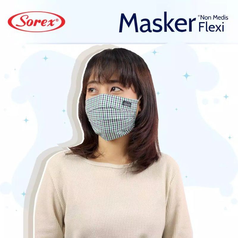 Sorex Masker Sanitized Pria Wanita Non Medis 2 Lapis Kain R26 Flexi