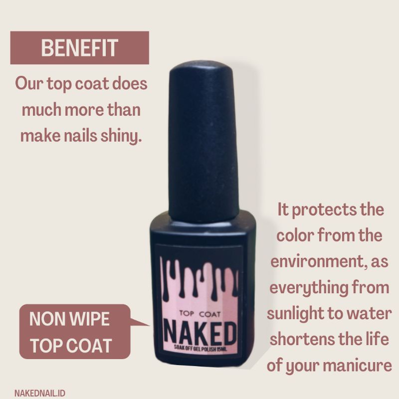 top coat / base coat / non wipe top coat nail polish / base coat / 15ml