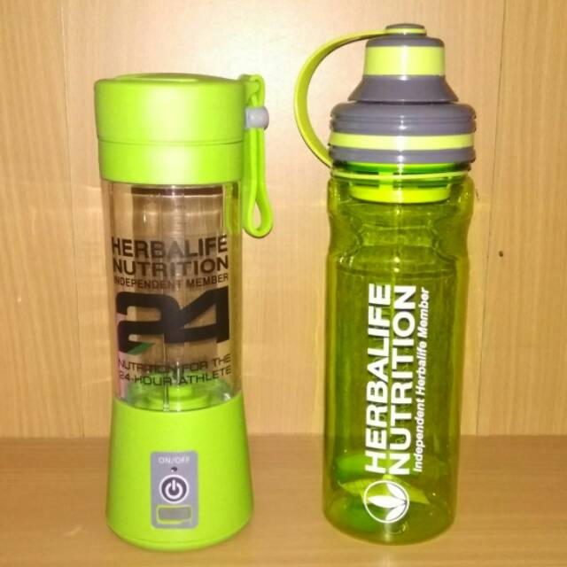 BLENDER PORTABLE (CHARGER) HERBALIFE + BOTOL SPORT HERBALIFE 800 ML