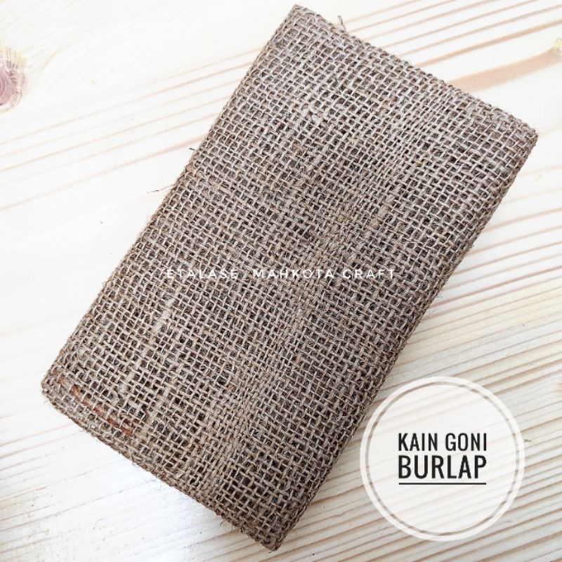 1 lembar Kain perca Goni Burlap Coklat Bungkus Kado Bunga Hantaran Alas foto Properti Karung Goni