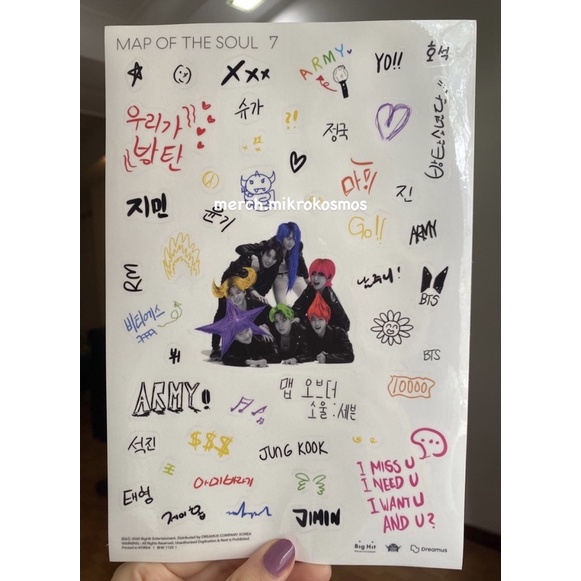 STIKER ALBUM BTS MAP OF THE SOUL 7 OFFICIAL SHARING ALBUM BTS
