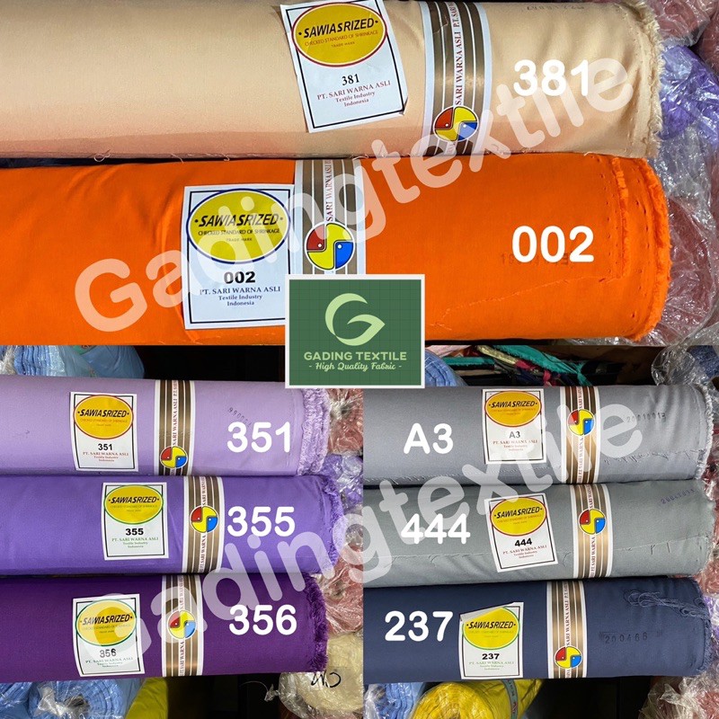 ( per setengah meter ) kain oxford sari warna sariwarna lebar 115 cm bahan baju kemeja hem seragam sekolah kerja dinas PDH PDL masker kerudung craft gamis koko tunik kaftan dress