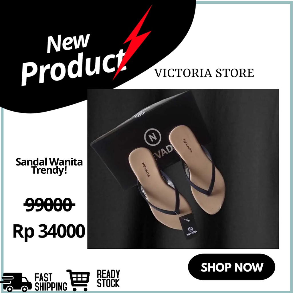 VICTORIA Sandal Jepit Wanita Sandal Teplek Simpel Trendi Q125