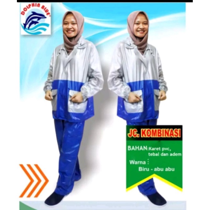 Jas Hujan SPACY 961 DOLPHIN Blue Pria Wanita Dewasa  Stelan Jaket Celana Murah Meriah / Raincoat Tribal Ibex dan Elmondo Lexi Anti Hujan Kombinasi 945 Cewek Cowok Remaja Terbaru Murah Berkualitas Baju Celana / Mantel Plevia 711 Hujan SetelanTermurah